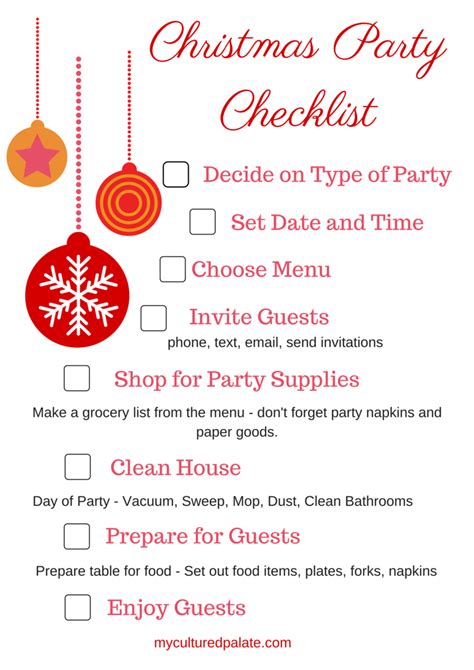 How To Have A Christmas Party With Free Printable Checklist Cultured