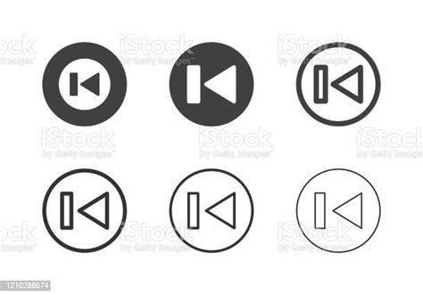 Previous Button Icons Multi Series Stock Illustration Download Image