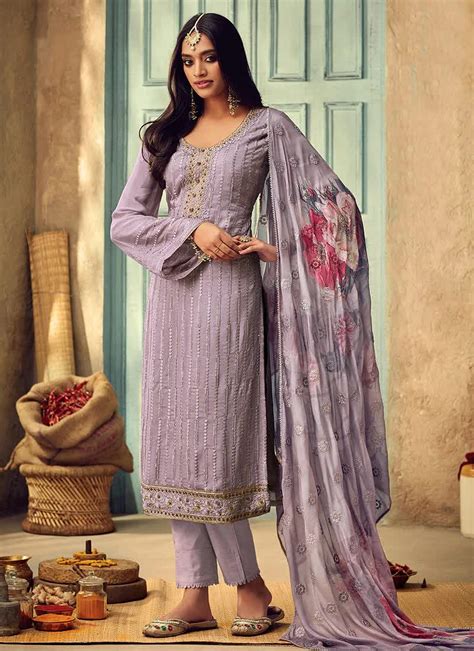 Lilac Purple Designer Pakistani Salwar Kameez Suit Indian Heavy Anarkali Lehenga Gowns Sharara