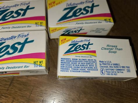 Vtg 1992 Zest Whitewater Fresh Deodorant Soap 8x Bath 32 Oz Bars