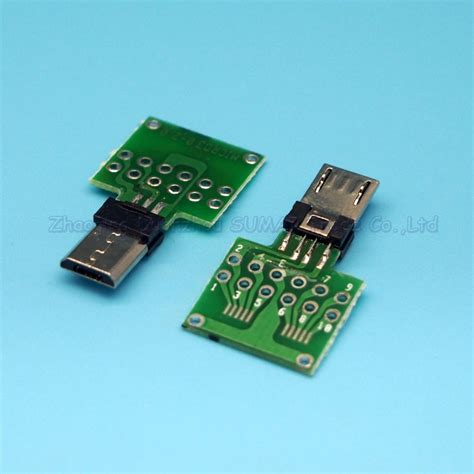 Buy 10pcs Micro Usb Male Plug With Pcb Board V8