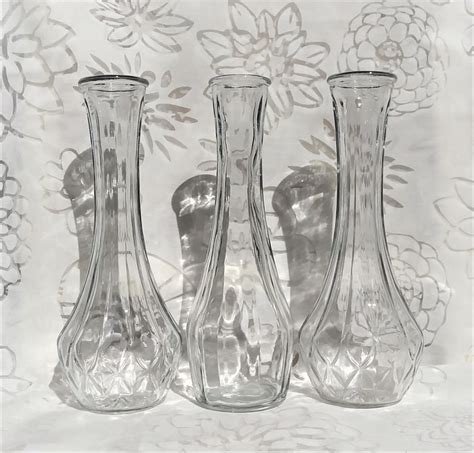 Set Of 20 Vintage Clear Glass Vases Choose A Collection Etsy