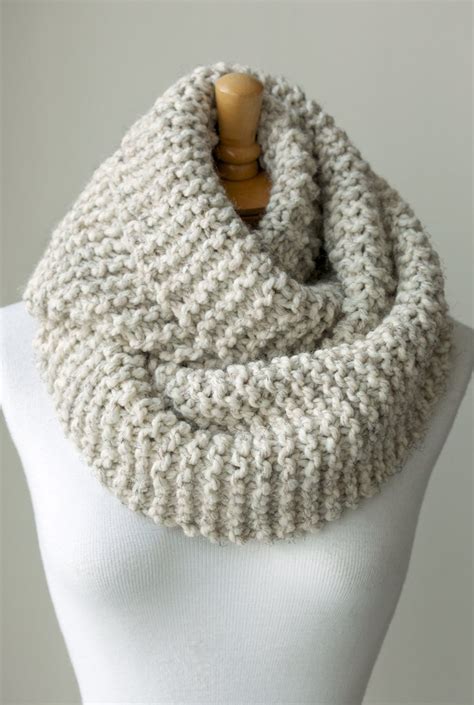 Knit Scarf Chunky Knit Infinity Scarf In Pale By Pikapikacreative