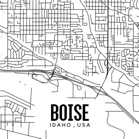 Boise Idaho Printable Map Boise Idaho Map Art Idaho Map Art Etsy