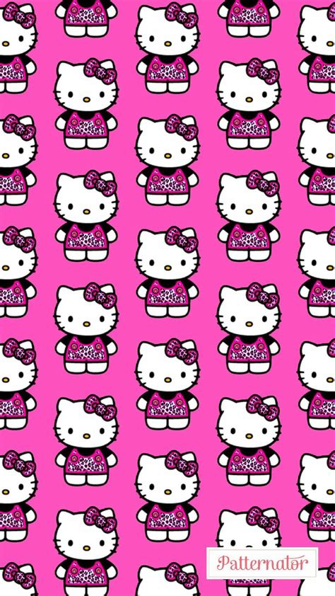 The Hello Kitty Wallpaper Is Pink And Has Many Different Types Of Hello