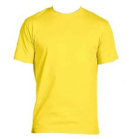 Yellow Micro Polyester Round Neck T Shirt Plain At Rs 60piece In New