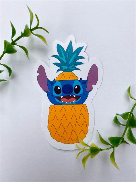 Stitch Decal Hawaiian Pineapple Stitch Sticker Lilo And Etsy