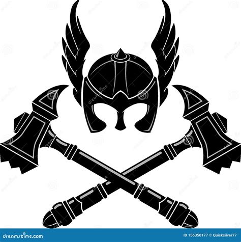 Viking Helm With Wings Stock Vector Illustration Of Vector 156350177
