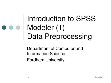 Ppt Introduction To Spss Modeler 1 Data Preprocessing Powerpoint