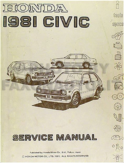 1981 Honda Civic Repair Shop Manual Original