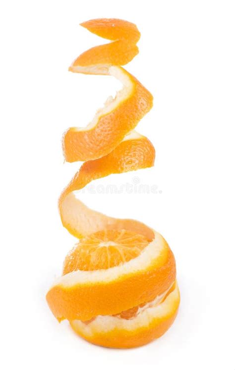 Orange Peeled Skin Isolated White Background Stock Image Image Of