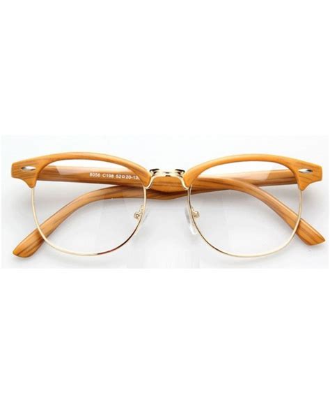 Monture de lunette de vue femme homme.◆ hauteur de monture:45mm.◆ longueur totale de monture:143mm.◆ la monture de lunettes en pc de haute qualité,convenable aux tous les. Lunettes sans correction style Clubmaster imitation bois