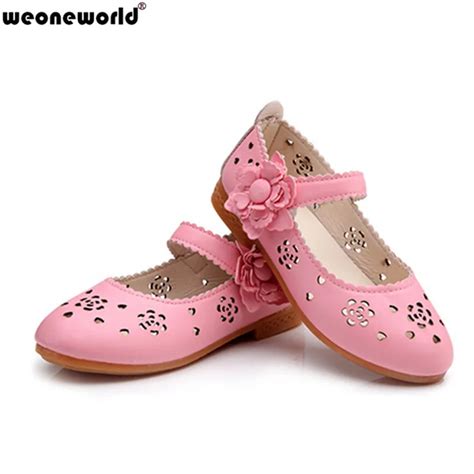 Weoneworld Kids Dress Shoes Brand Designer Princess Shoes Hollowed
