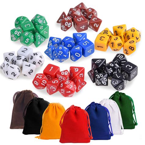 Kuuqa Dnd Dice Set Polyhedral Game Dice Set With Dice Bags For Dungeons