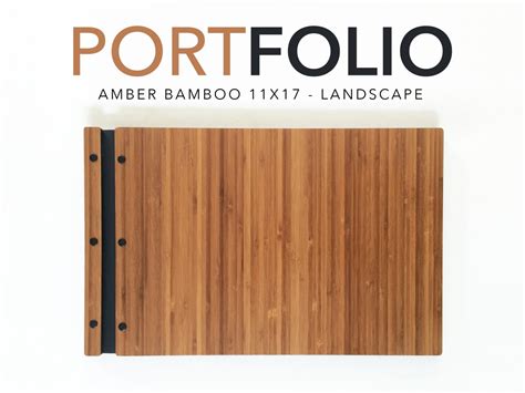 11x17 Landscape Amber Bamboo Portfolio Presentation Folio Etsy