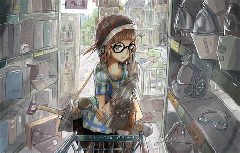 Wallpaper Anime Glasses Original Characters Cool Girl Vision Care 3000x1920 Px 3000x1920