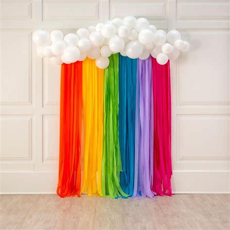 Rainbow Streamer And Balloon Decorating Kit In 2021 Rainbow Party