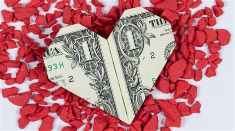 Money Origami Heart ️ Dollar Bill Origami Heart Folding Tutorial