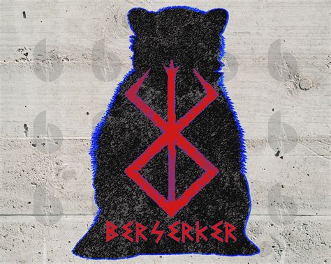 Viking Berserker Bear Symbol Svg Png Clipart Sublimation Etsy