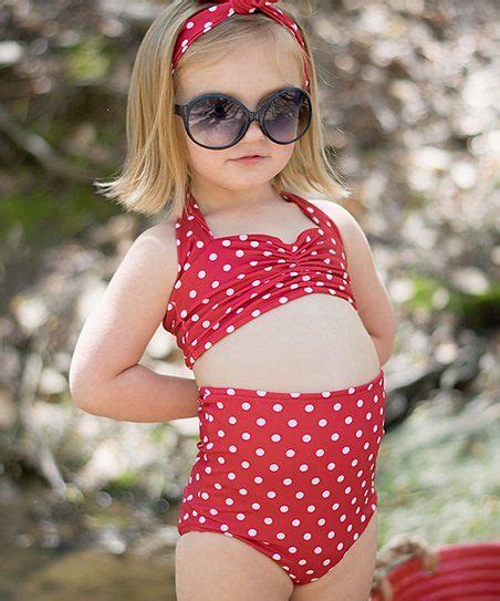 Red Dolly Swimwear Red And White High Waist Bikini Top And Bottoms