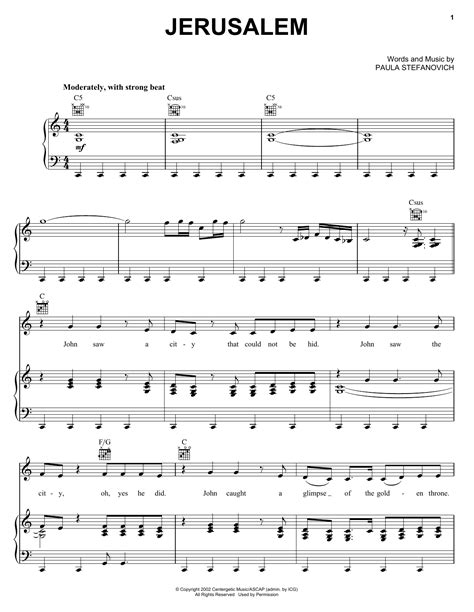 Download The Hoppers Jerusalem Sheet Music Notes That Was Written For Piano Vocal And Guitar