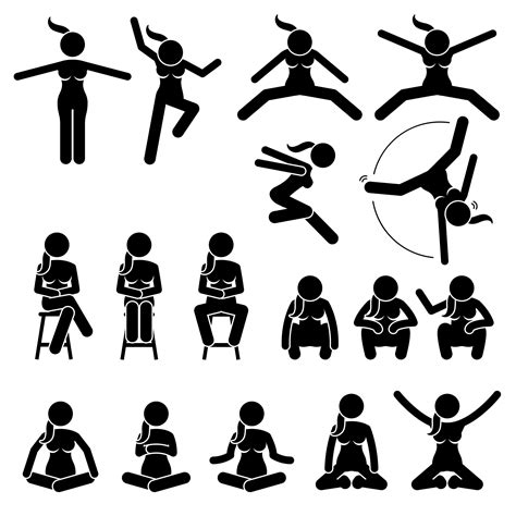 Stick Figure Female Girl Lady Woman Women Postures Poses Etsy In Stick Figures Body