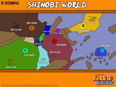 Shinobi World Map By Deidara465 On Deviantart Naruto World Map