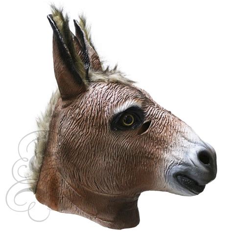 Latex Realistic Animal Donkey Head Mask For Cosplay Halloween Etsy