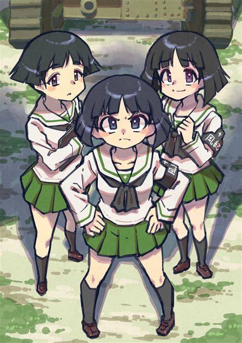 Sono Midoriko Gotou Moyoko And Konparu Nozomi Girls Und Panzer