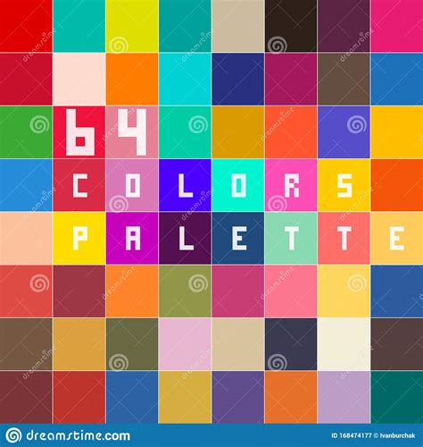 64 Colors Vector Palette Trendy Colors For Your Design In Rgb Color
