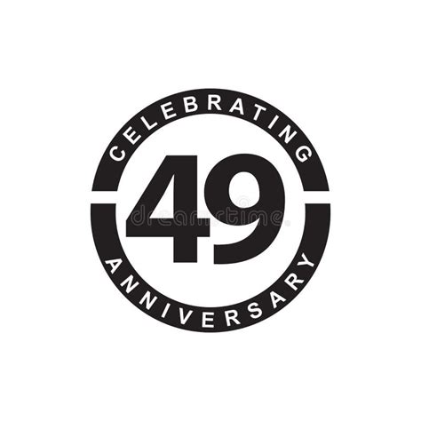 49th Year Celebrating Anniversary Logo Design Stock Vector