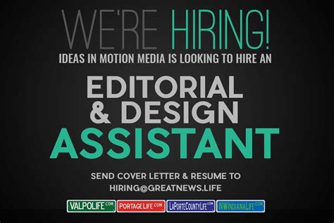 Ideas In Motion Media Hiring Editorial And Design Assistant Portagelife