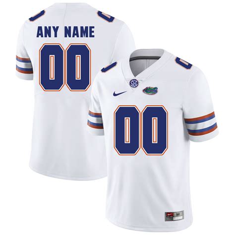 Mens Personalized Florida Gators College Football Custom Jersey White