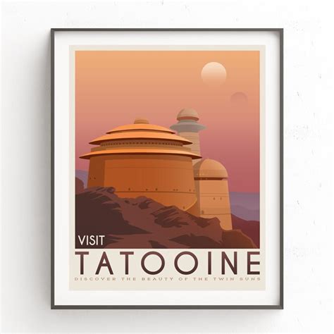 Tatooine Poster Tatooine Retro Travel Starwars Planet