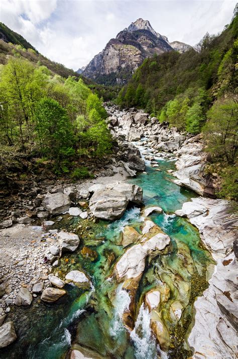 Incredibly Clear Turquoise Water Of The Verzasca River Ticino