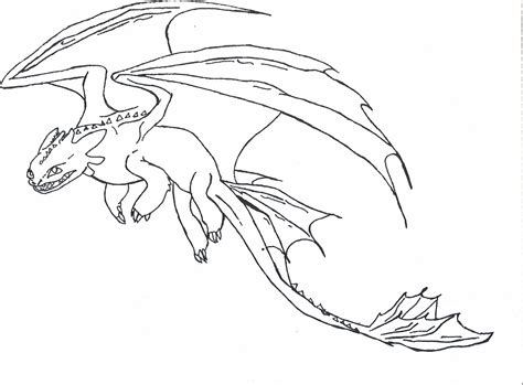 Easy Toothless Coloring Pages