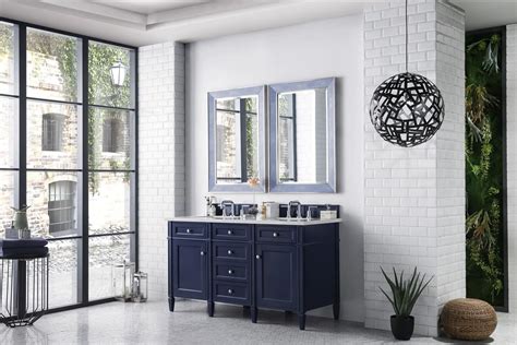 It is possible to choose bathroom vanities which can be some would still love a traditional design but others would choose to have a modern touch on their bathrooms. Brittany 60" Victory Blue Double Bathroom Vanity - Savona ...