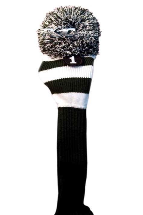 New 1 Green White Knit Pom Headcover Golf Club Head Cover Fits