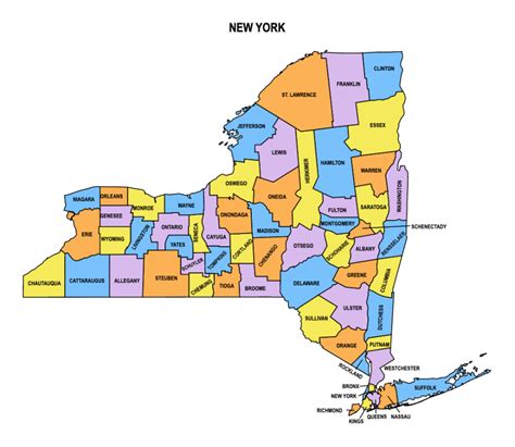 New York County Map Editable And Printable State County Maps