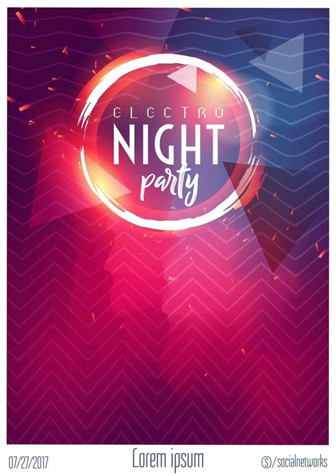 Dance Club Night Summer Party Flyer Stock Vector Royalty Free