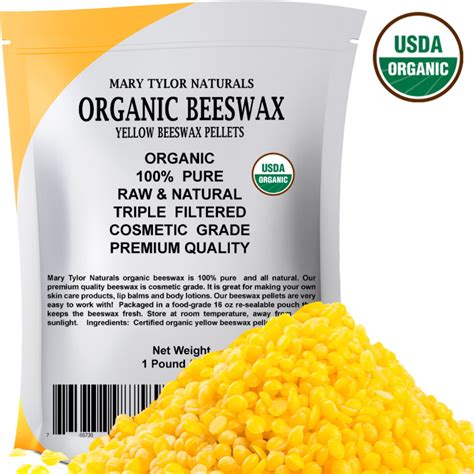 USDA Certified Organic Yellow Beeswax Pellets Mary Tylor Naturals