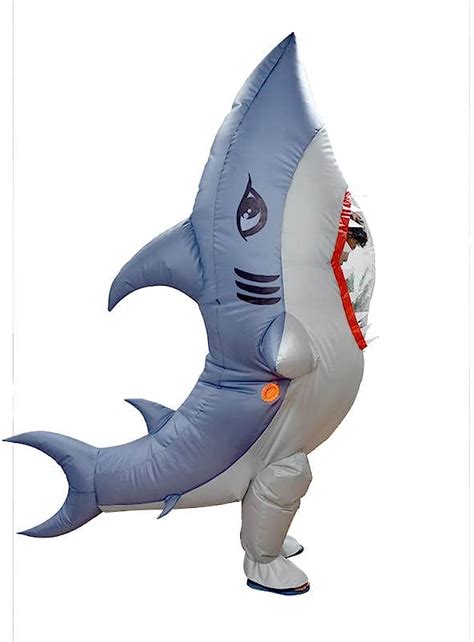 One Casa Inflatable Costume Full Body Shark Air Blow Up Funny Party