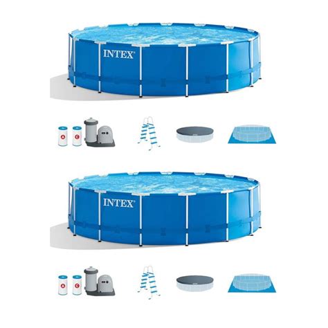 Intex 18ft X 48in Metal Frame Above Ground Pool Set Wfilter And Pump 2