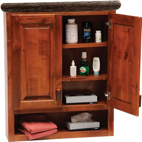 Bathroom Wall Cabinet In Rustic Style Is Made Of Solid Wood Bathroom