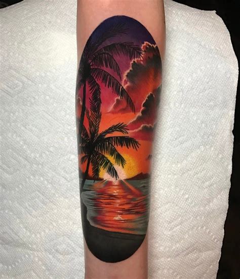 ocean sunset tattoos