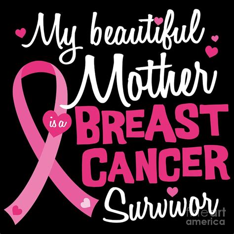 Beautiful Mom Mother Breast Cancer Survivor Daughter Son Digital Art By Studio Metzger Fine