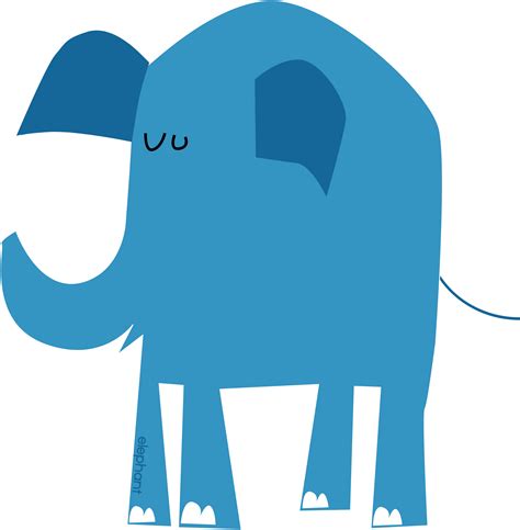 Clipart Blue Elephant