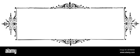 Filigree Banner Filled With The Doted Pattern Vintage Line Drawing Or