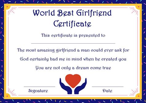 Surprise Your Girlfriend Using These 16 Best Girlfriend Certificate Templates Temp