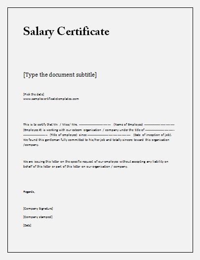 Get free income certificate format now and use income certificate format immediately to get % off or $ off or free shipping. Salary Certificate Templates | 37+ Word & Excel Formats ...
